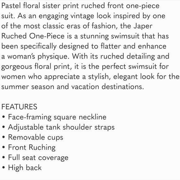 Johnny Was Japer Ruched One Piece Swimsuit - Picture 6 of 7